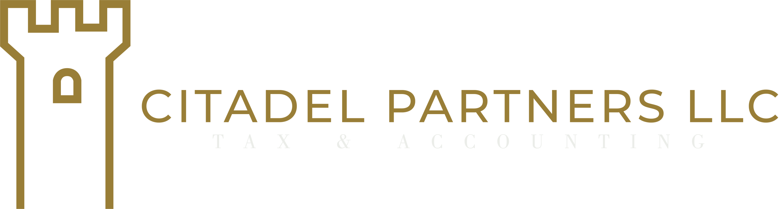 Citadel Partners LLC logo featuring a gold castle tower icon and the text 