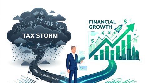Citadel Partners LLC tax strategy chart showing a tech executive choosing between an unmanaged tax storm and structured financial growth on ctdtax.com.