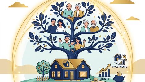 Multi-generational family tree and residential property protected under an estate tax shielding dome designed by Citadel Partners LLC.