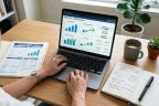 A modern accountant managing cloud bookkeeping software and audit-ready financial statements for business clients.