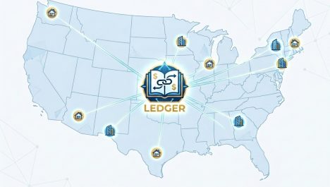 Map of the US connecting multi-state real estate syndication K-1s to a centralized tax ledger managed by Citadel Partners LLC.
